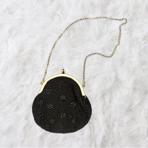 Beaded Black & Gold Shoulder Bag